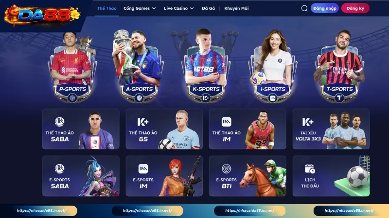 Cập nhật 3 môn cá cược thể thao thu hút bet thủ tại DA88