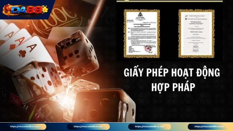 Các loại giấy phép hoạt động Da88 mà nhà cái sở hữu