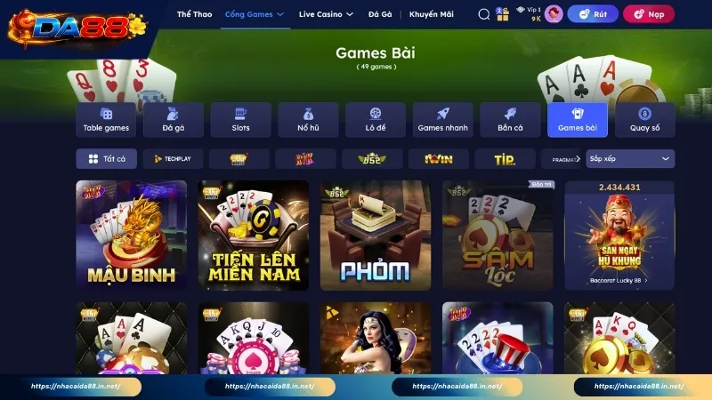 Chơi game bài đổi thưởng 52 lá trả thưởng 1:1