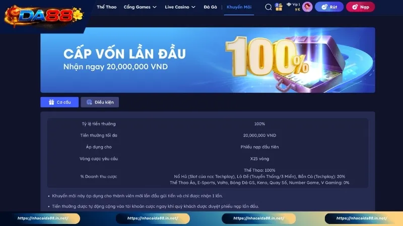 Giới thiệu khuyến mãi DA88 - Ưu đãi hot cho tất cả thành viên