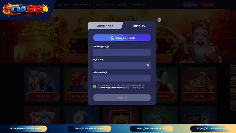 Quy trình đăng ký và truy cập DA88 nhanh chóng chỉ với 1 phút