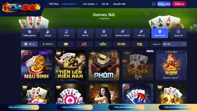 Danh sách siêu phẩm game bài đổi thưởng DA88 hot nhất 2026