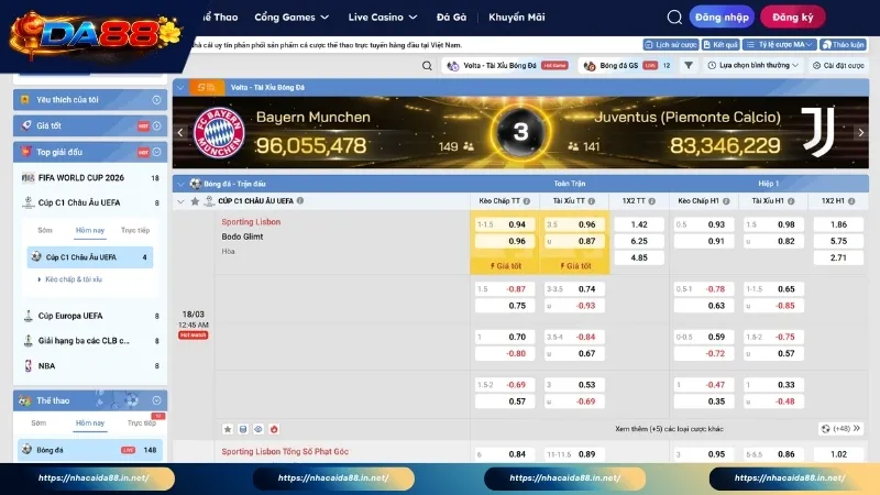 Tổng hợp những ưu điểm chỉ có tại cá cược thể thao DA88